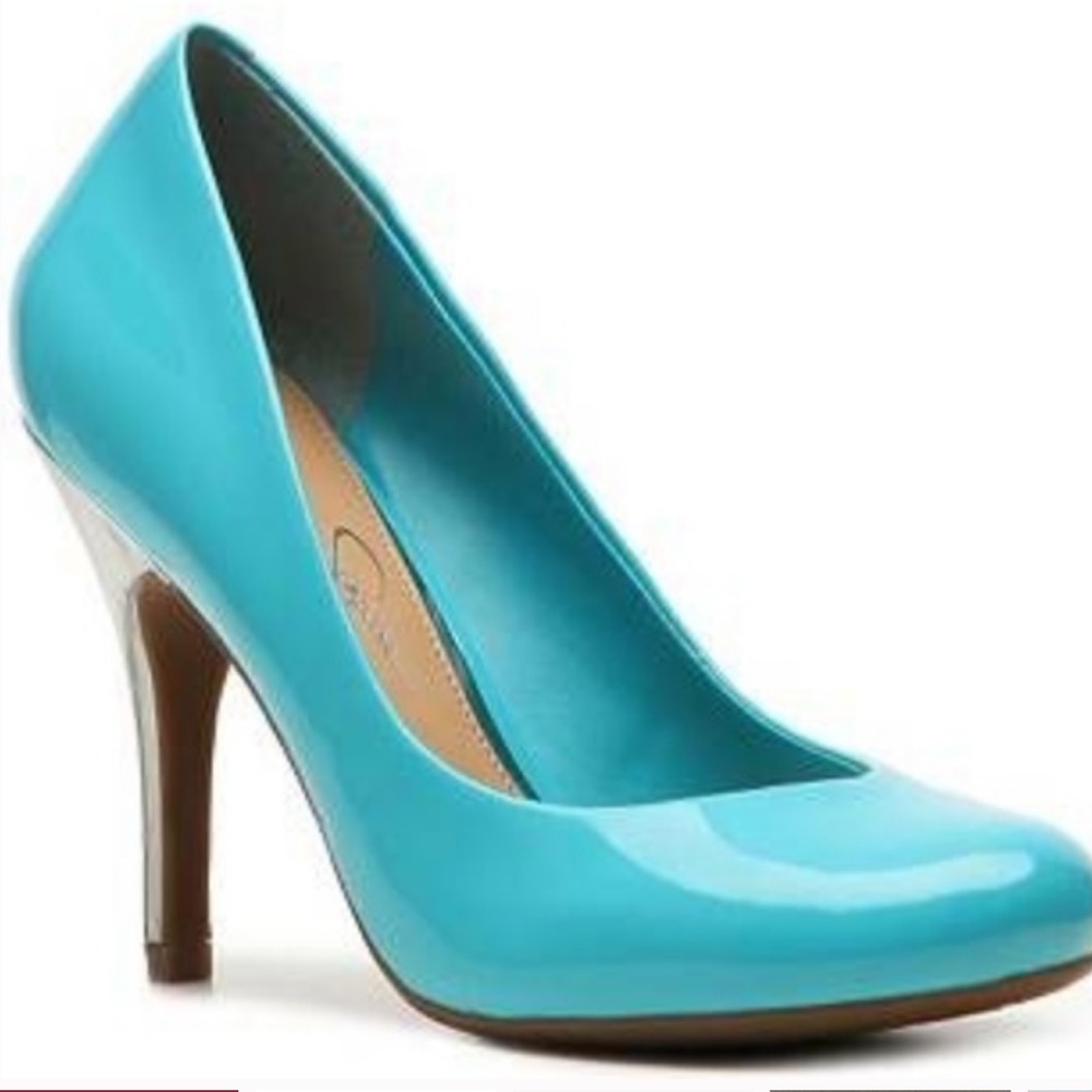 Jessica Simpson Blue Pumps with Silver Heel